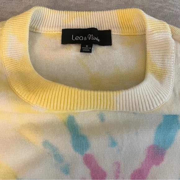 Lea & Viola Crewneck Sweater Tie Dye Size Small - Picture 5 of 6
